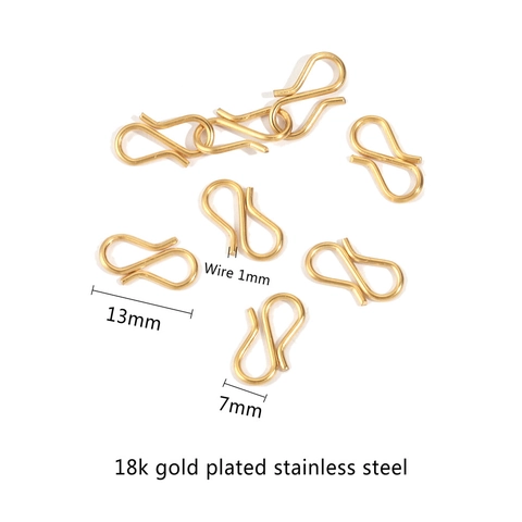 Cierres Para Joyería En Forma De S De Acero Inoxidable Ganchos Conector Chapado Oro 18K Para Hacer Collares Pulseras DIY