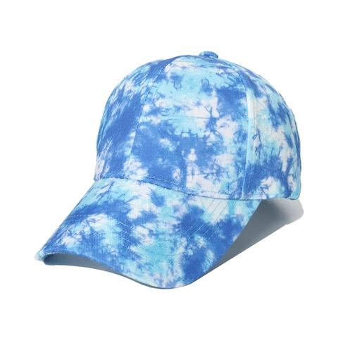 Tie Dye Baseball Cap Polyester Gradient Printed Hip Hop Streetwear Adjustable Sun Protection Hat For Men Women