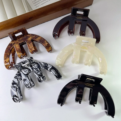 Pinza De Pelo De Acetato Arqueada Hueca Semicírculo Sujeción Fuerte Accesorios Para El Cabello Para Mujeres