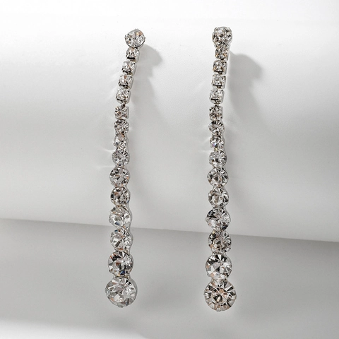Elegante Lange Hängeohrringe Mit Strass Und 925 Sterling Silber Ohrstecker Abgestufte Funkelnde Lineare Für Damen