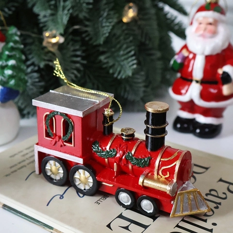 Ornamenti Appesi Per Albero Di Natale In Plastica Dipinta Pupazzo Di Neve Babbo Natale Treno Auto Casa Cavallo A Dondolo Decoro