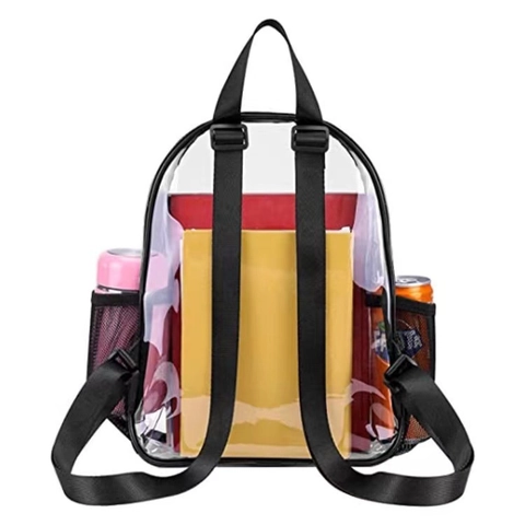 Transparent Backpack PVC Waterproof School Bag For Men Women Students Large Capacity Stadium Approved Clear Daypack