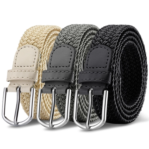 Unisex Fashion Elastic Stretch Braided Belt Casual Versatile PU Leather Pin Buckle Decorative Belt For Men Women Accessories