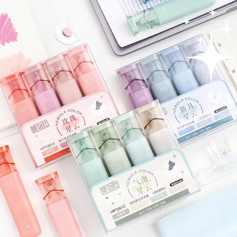Glitter Highlighters Shimmer Marker Pens Morandi Color Water Based Shimmering Ink For Journaling Aesthetic Stationery