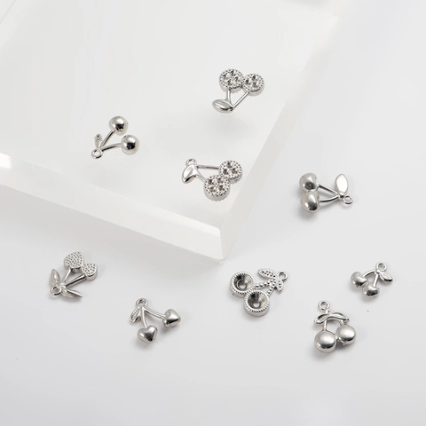 Cherry Fruit Shape Charms 304 Stainless Steel Pendants For DIY Necklace Bracelet Earrings Jewelry Making Findings