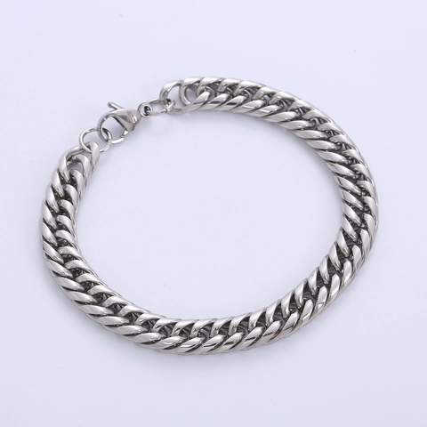 Bracciale Da Uomo A Catena Cubana In Acciaio Inossidabile Lucido Denso Hip Hop Punk Streetwear Gioielli