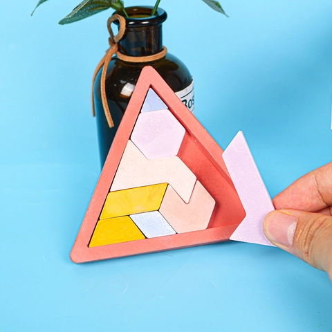 Moule en Silicone pour Puzzle Triangle DIY Moule de Coulage en Résine Géométrique pour Enfants Outil de Bricolage Éducatif