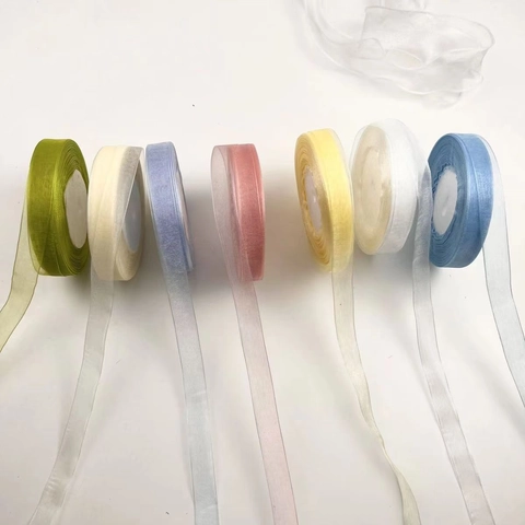 Nastro Di Organza Trasparente Tinta Unita Per Confezioni Regalo Decorazioni Floreali Fiocchi Capelli DIY Matrimonio