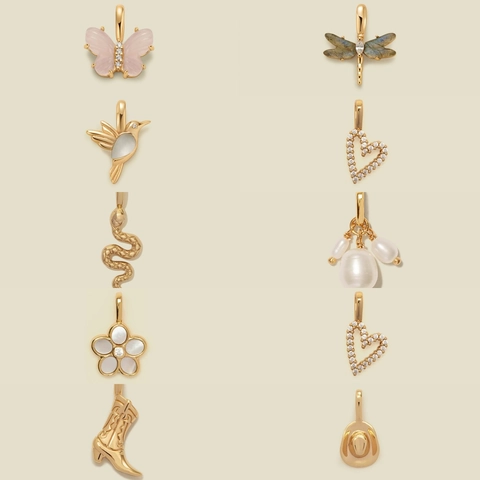 Collana Da Donna In Rame Placcato Oro 18K Catena A Graffetta Farfalla Libellula Mama Cuore Croce Ciondolo Gioielli Vintage
