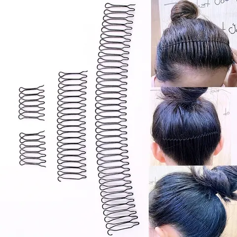 Invisible Hair Finishing Fixer Comb Metal Wavy Hair Clips For Flyaway Hair Organizing Hairband Accessory