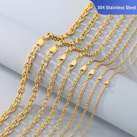 Collier Et Bracelet Bijoux En Acier Inoxydable 304 Chaîne En O Minimaliste Mode Décontractée Pour Femmes Hommes