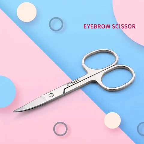 Stainless Steel Beauty Scissors Curved Pointed Eyebrow Trimmer Sharp Manicure Nose Hair Precision Grooming For Men Women