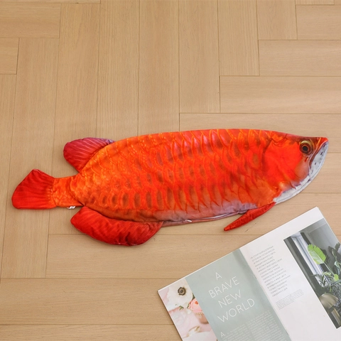 Funda De Cojín De Felpa De Pez Arowana Realista Impresión 3D Animal Decoración Del Hogar