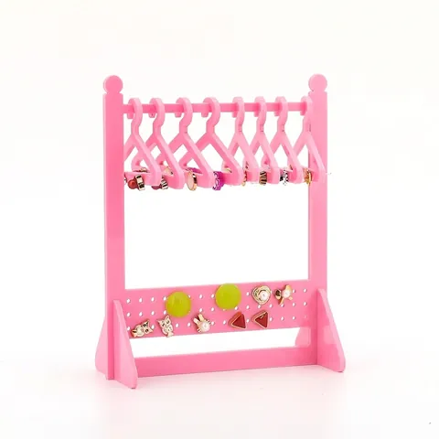 Schmuckständer Acryl Mini Kleiderbügel Form Ohrring Organizer Desktop Ohrstecker Halter Aufbewahrungsregal