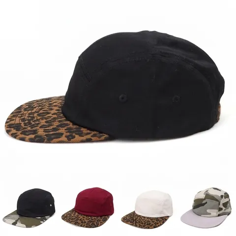 Cappello Da Campeggio Tela Di Cotone Stampa Leopardata Camouflage Visiera Piatta Streetwear Hip Hop Regolabile Per Uomo Donna