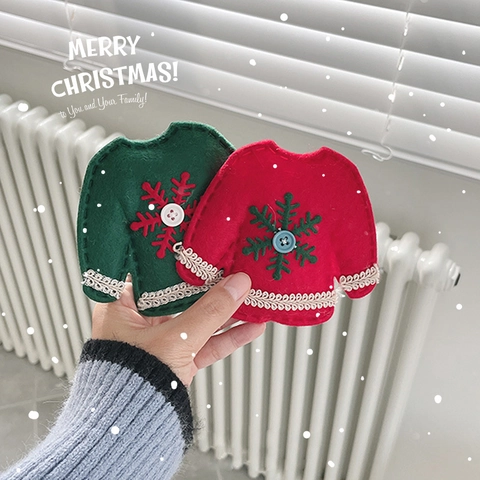 Ornements Suspendus De Noël Feutre Fait Main Père Noël Bonhomme De Neige Pull Gant Décorations De Fête Maison