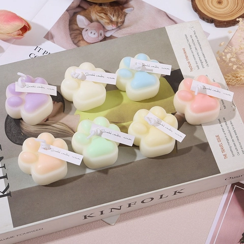 Scented Candle Cat Paw Shaped Soy Blend Wax Aromatherapy Home Decor Handmade Cute Gift Room Fragrance