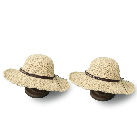 Cappello Da Sole A Tesa Larga Da Donna Cappello Da Spiaggia In Paglia Di Carta Con Cintura In Pelle E Anello Di Metallo