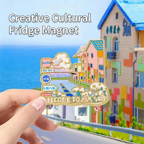Calamita Da Frigo Souvenir Città Metallo Smalto Monumento Turistico Magnetico Decorazione Regalo Creativo Viaggio