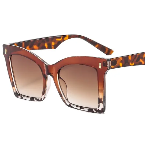 Fashion Oversized Cat Eye Sunglasses PC Frame Gradient Lenses UV400 Protection Trendy Vintage Eyewear For Women Men