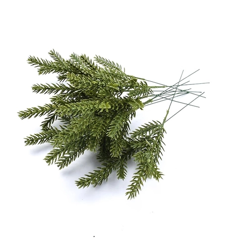 Artificial Pine Needle Branches Simulation Greenery Christmas Decoration DIY Floral Arrangement Home Garden Decor