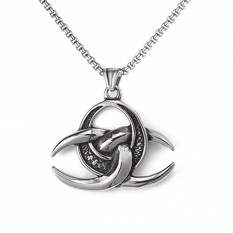 Collana con Pendente Nodo Celtico Vichingo da Uomo Catena in Acciaio Inossidabile Vintage Lega Gotica Teschio Drago Gioielli