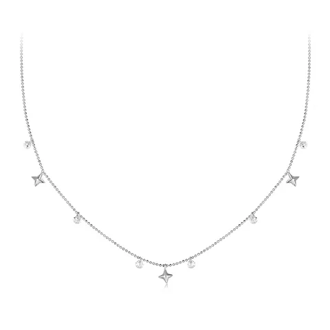 S925 Sterling Silver Star Tassel Necklace With White Gold Plating And Sparkling Zirconia Dainty Jewelry For Women