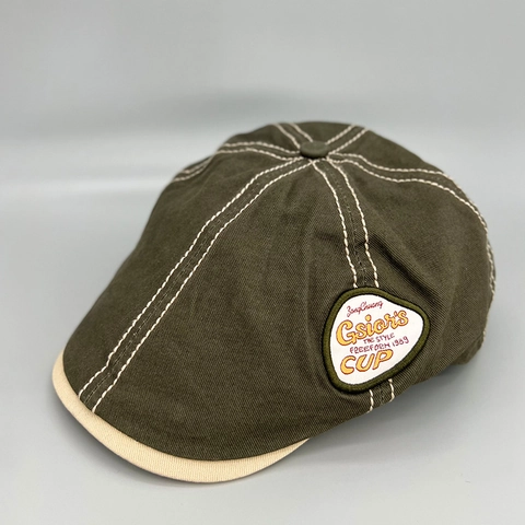Japanese Retro Cotton Newsboy Cap For Women Men Embroidery Patch Forward Cap Outdoor Casual Painter Beret Flat Hat