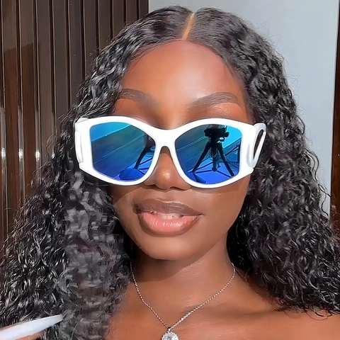 Fashion Y2K Oversized Sunglasses With PC Frame UV400 Protection For Outdoor Cycling Street Wear Unisex Trend