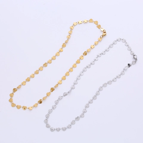Collana A Catena Con Maglie A Forma Di Cuore In Acciaio Inossidabile Placcato Oro Gioielli Di Moda Minimalisti Da Donna