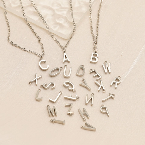 Collar Con Colgante De Letra Alfabeto Acero Inoxidable 304 Chapado En Oro 18k Cadena De Clavícula Minimalista Joyas Para Mujer