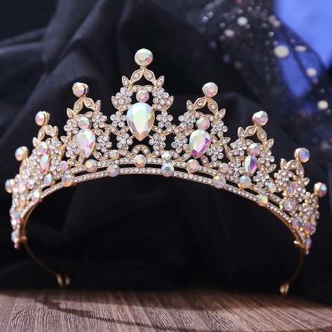 Couronne De Mariée Diadème Alliage Strass Cristal Design De Feuille Vintage Luxe Étincelant Mariage Anniversaire Fête Bal Princesse