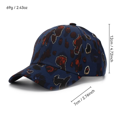 Leopard Print Baseball Cap Polyester Glitter Edge Adjustable Buckle Breathable Outdoor Sunshade Hat For Women Men Casual