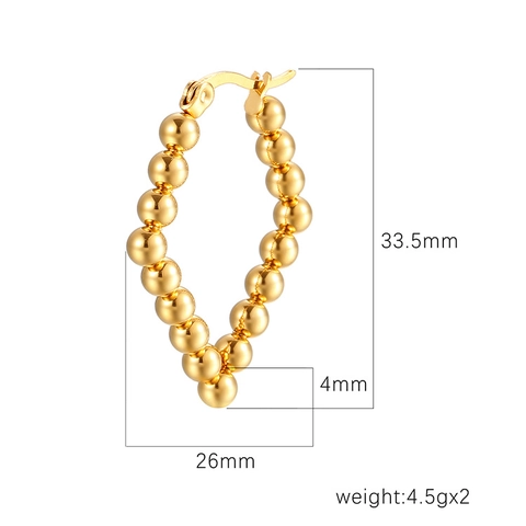 Pendientes De Aro Geométricos Con Cuentas Minimalistas Acero Inoxidable Forma De Diamante Joyería De Moda Para Mujer Pulido