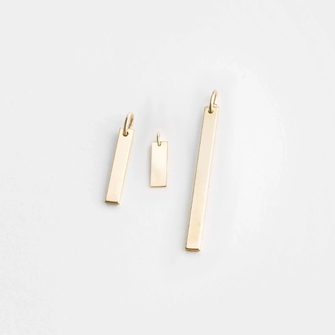Ciondolo a Barra Rettangolare in Acciaio Inossidabile Minimalista per Creazione Gioielli DIY Lucidato a Specchio Oro Argento Stile Hip Hop Unisex
