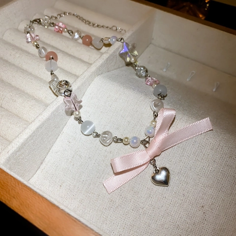 Vintage Faux Artificial Pearl Acrylic Necklace For Women Elegant Multi Layer Long Chain French Retro Style Alloy Jewelry