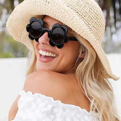 Flower Shaped Sunglasses Kids Sunflower Sunglasses UV400 Protection PC Frame Cute Novelty Party Eyewear For Boys Girls