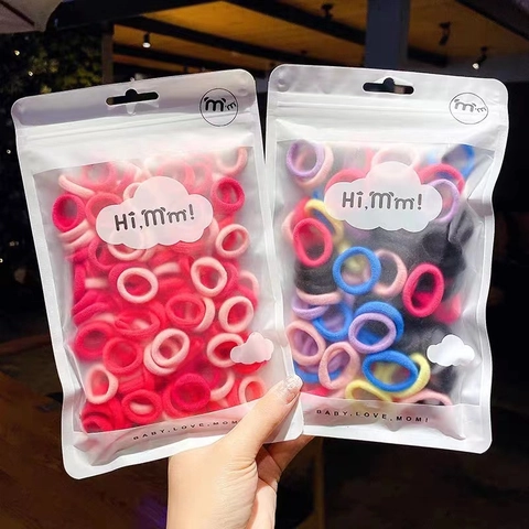 Seamless Elastic Hair Ties High Stretch Spandex Colorful Towel Ring Hairbands For Toddler Kids Girls Daily Use