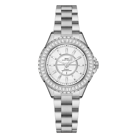 Luxus Damen Quarzuhr Mit Rechteckiger Zirkonia Inlay Legierung Gehäuse Edelstahl Armband Wasserdicht Mode Schmuck Armbanduhr