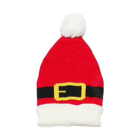 Kerstman Riem Gebreide Muts Met Pompom Rood Wit Kerst Beanie Voor Vrouwen Vakantie Feest Warm Acryl Winter Gebreide Muts