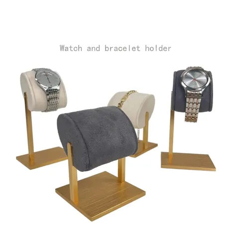 Présentoir De Montre Métal Support De Bracelet Velours T-Bar Organisateur De Bijoux Rack De Rangement Comptoir Vitrine