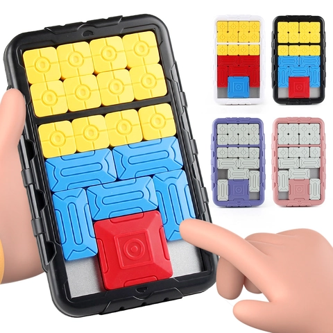 Magnetic Huarong Road Sliding Puzzle Multi Level Challenge Portable Logic Training Brain Teaser Toy For Kids Adults