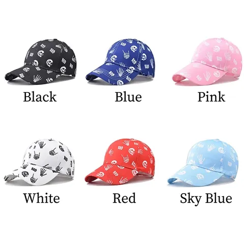 Cappello Da Baseball Con Stampa Teschio Misto Cotone Halloween Scheletro Grafica Cappello Regolabile Traspirante Streetwear