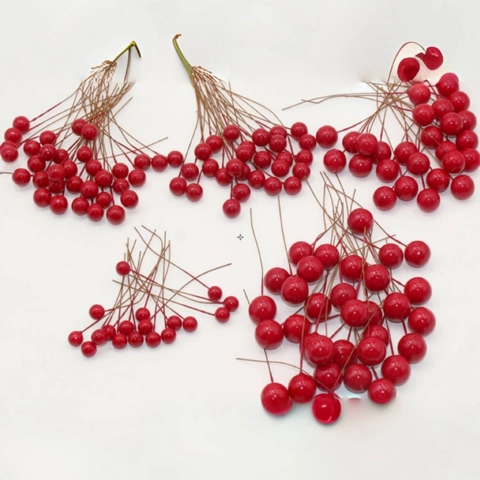 Künstliche Rote Beeren Glänzende Stechpalmenfrüchte Simulation Schaumstoffstiele Für Weihnachten Hochzeit Haus Deko DIY