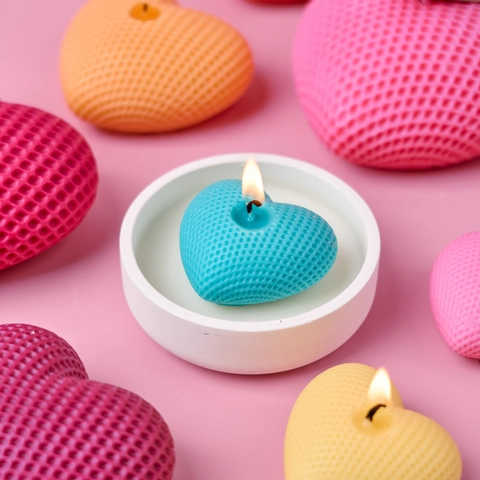 Stampo In Silicone A Forma Di Cuore Trama Intrecciata A Maglia Per Candele Profumate Fai Da Te Sapone Gesso Resina
