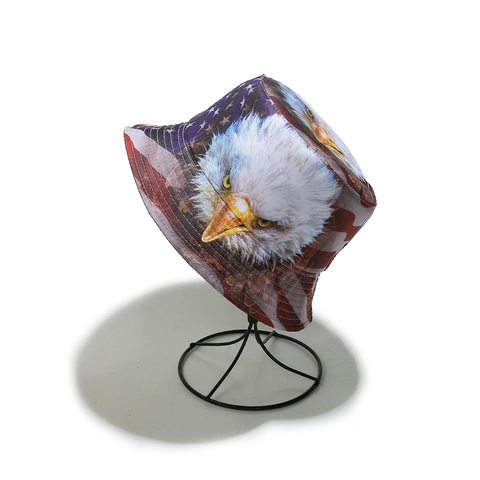 Polyester Fischerhut US Flagge Weißkopfseeadler Druck Hip Hop Sommer Sonnenschutz Streetwear Outdoor Für Herren