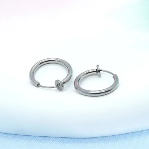 Hoop Earrings Non Pierced 304 Stainless Steel Spring Clip On Ear Bone Helix Fake Piercing Punk Jewelry Unisex