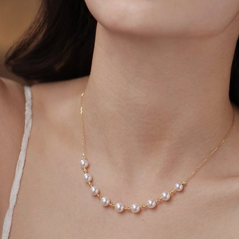 Copper Gold Plated Halskette Mit Natürlichen Süßwasserperlen Elegant Minimalistisch Y-Form Lariat Anhänger Für Damen