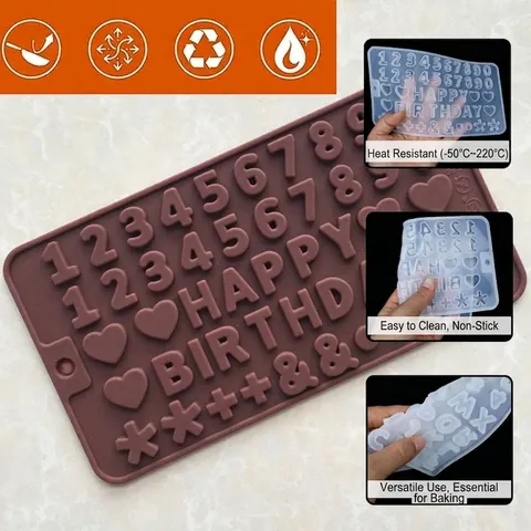 Siliconen Alfabet Cijfer Mal Voor DIY Gietshars Chocolade Taart Decoratie Flexibele Letter Nummer Vormen