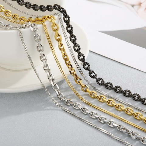Stainless Steel Layered Necklace Hip Hop Punk Toggle Clasp Cuban Chain O-Link Minimalist Jewelry For Men Women Unisex